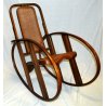 ANTICA RARISSIMA POLTRONA SEDIA DONDOLO ANTONIO VOLPE UDINE THONET PAGLIA EPOCA