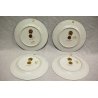 Set ANTICO PIATTO PARATA PORCELLANA Sevres BLU ORO CAVALIERE UNIFORME CAVALLO 