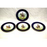 Set ANTICO PIATTO PARATA PORCELLANA Sevres BLU ORO CAVALIERE UNIFORME CAVALLO 