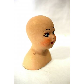 ANTICA TESTA BAMBOLA EPOCA TESTINA GESSO DOLL HEAD HANDMADE GYPSUM PRIMI '900