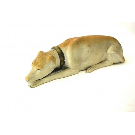 ANTICA STATUA SCULTURA CERAMICA BISCUIT LIBERTY FIGURA CANE LEVRIERO FINE ART
