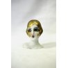 ANTICA PICCOLA TESTA BAMBOLA CERAMICA CIPRIA FIGURA LIBERTY DOLL HEAD HANDMADE 