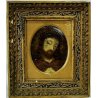  ANTICO DIPINTO RAMINO GESU' CRISTO CORONA SPINE RITRATTO RELIGIOSO OVALE  XVIII