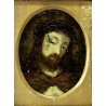  ANTICO DIPINTO RAMINO GESU' CRISTO CORONA SPINE RITRATTO RELIGIOSO OVALE  XVIII