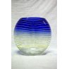 GRANDE VASO DESIGN Barbini MURANO VETRO BLU GIALLO ART GLASS BLUE YELLOW SIGNED