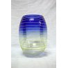 GRANDE VASO DESIGN Barbini MURANO VETRO BLU GIALLO ART GLASS BLUE YELLOW SIGNED