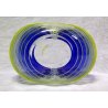GRANDE VASO DESIGN Barbini MURANO VETRO BLU GIALLO ART GLASS BLUE YELLOW SIGNED