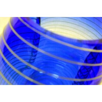 GRANDE VASO DESIGN Barbini MURANO VETRO BLU GIALLO ART GLASS BLUE YELLOW SIGNED