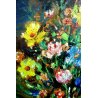 ANTICO QUADRO OLIO TAVOLA Umberto Montini NATURA MORTA FIORI VASO IRIS NARCISI