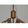 ANTICO LAMPADARIO OTTONE LIBERTY CARRUCOLA VETRO SOFFIATO MURANO HANGING LAMP  