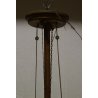 ANTICO LAMPADARIO OTTONE LIBERTY CARRUCOLA VETRO SOFFIATO MURANO HANGING LAMP  