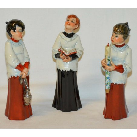 3 STATUA CHIERICHETTI CERAMICA Cacciapuoti EPOCA 900 Silvio Righetto OLD STATUE