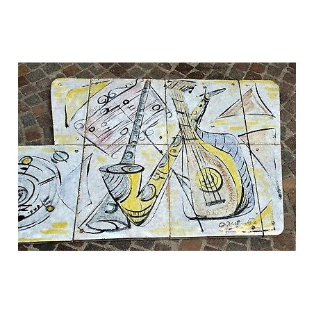 LAVENO CERAMICA FORLANI QUATTRINI ORESTE DIPINTO BASSORILIEVO PIASTRELA FORMELLA