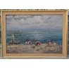 ANTICO QUADRO DIPINTO MARE SICILIANI F. Morello OLIO TELA epoca 800 OLD PAINTING