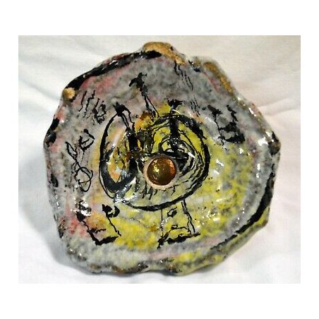 GRANDE MANIGLIA POMELLO LAVENO CERAMICA FORLANI QUATTRINI O. BASSORILIEVO DESIGN