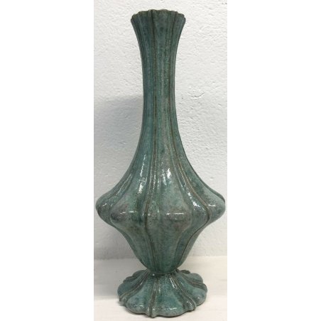 ANTICO VASO PIETRO MELANDRI TERRACOTTA VERDE ACQUA FIRMATO 1900 DESIGN SMALTATO 