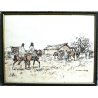 COPPIA QUADRO DIPINTO ACQUERELLO E. Castells Capurro GAUCHO COWBOY HORSES 1950