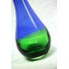 VASO a GOCCIA VETRO MURANO BICOLORE VERDE BLU GLASS VENICE MID CENTURY   