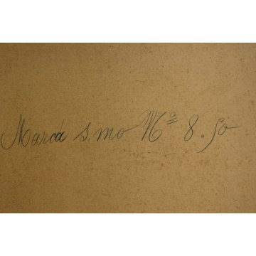 ANTICO QUADRO OLEOGRAFIA STAMPA L.Crosio PASTORI OMBRELLO INVERNO NEVE PAESAGGIO