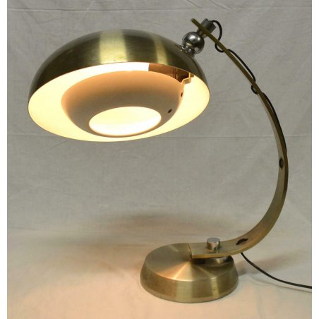 LAMPADA TAVOLO ALLUMINIO SATINATO 1960-70 ARREDOLUCE SPACE AGE LAMP VINTAGE  