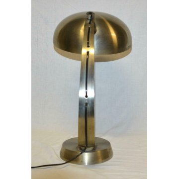 LAMPADA TAVOLO ALLUMINIO SATINATO 1960-70 ARREDOLUCE SPACE AGE LAMP VINTAGE  