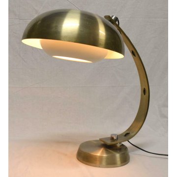 LAMPADA TAVOLO ALLUMINIO SATINATO 1960-70 ARREDOLUCE SPACE AGE LAMP VINTAGE  