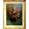 ANTICO QUADRO OLIO TAVOLA Umberto Montini NATURA MORTA FIORI VASO DALIE ZINIE 