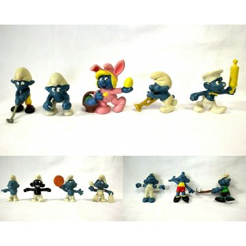 LOTTO 12 pz PUFFI  Personaggi SMURF FIGURES COLLECTION TOYS ANNI '70/'80 VINTAGE