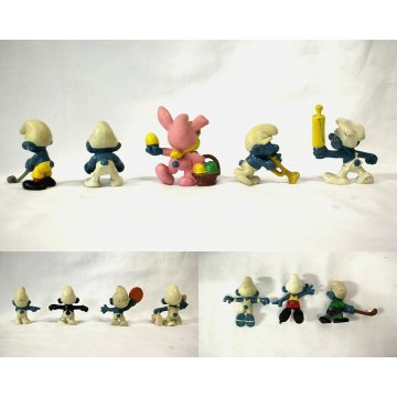 LOTTO 12 pz PUFFI  Personaggi SMURF FIGURES COLLECTION TOYS ANNI '70/'80 VINTAGE