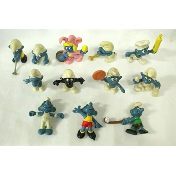 LOTTO 12 pz PUFFI  Personaggi SMURF FIGURES COLLECTION TOYS ANNI '70/'80 VINTAGE