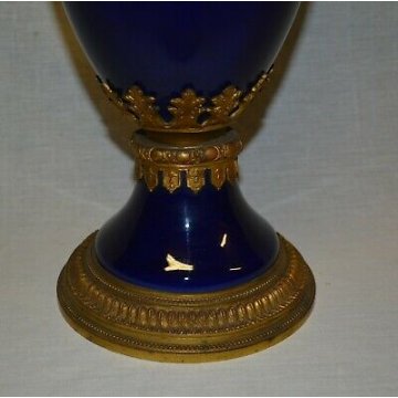 ENORME RARISSIMO VASO S.C.I. LAVENO BLU SEVRES BRONZO LIBERTY SPERTINI ANDLOVITZ