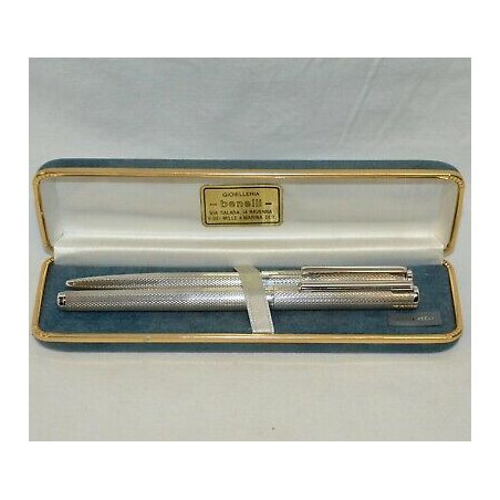 PARURE PENNA Stilografica & Sfera ARGENTO 925 NEW FOUNTAIN PEN + BALLPOINT PEN