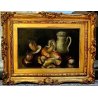 ANTICO QUADRO OLIO TAVOLA NATURA MORTA AUTUNNO FUNGHI PORCINI BROCCA '900 