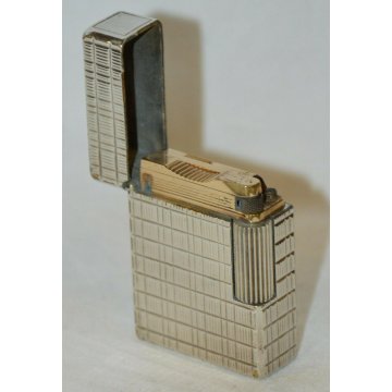 ACCENDINO TASCA St Dupont ARGENTATO Paris France SILVER PLATED LIGHTER Briquet