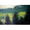 ANTICO QUADRO G. Maldarelli DIPINTO OLIO TAVOLA PAESAGGIO MONTAGNA LAGO EPOCA