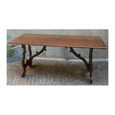 ANTICO TAVOLO FRATINO a LIRA legno NOCE EPOCA 800 cucina SALA TAVERNA OLD TABLE