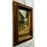 QUADRO DIPINTO OLIO TAVOLA C.C.Tagliabue  PAESAGGIO CAMPANILE RUSTICO VALSASSINA
