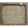 ANTICO QUADRO DIPINTO OLIO TELA Biancini PARTITA A CARTE FIGURE DONNE GIOCO 1964