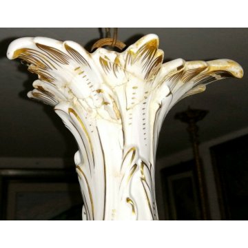 ANTICO LAMPADARIO CERAMICA Dresden DIPINTO EPOCA 800 OLD PORCELAIN CHANDELIER