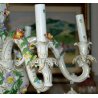 ANTICO LAMPADARIO CERAMICA Dresden DIPINTO EPOCA 800 OLD PORCELAIN CHANDELIER