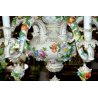 ANTICO LAMPADARIO CERAMICA Dresden DIPINTO EPOCA 800 OLD PORCELAIN CHANDELIER
