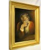 ANTICO PICCOLO QUADRO OLIO CARTONE Jkekz RITRATTO ANZIANO con BARBA ASSORTO '900