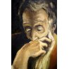 ANTICO PICCOLO QUADRO OLIO CARTONE Jkekz RITRATTO ANZIANO con BARBA ASSORTO '900