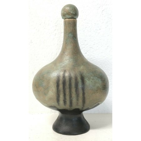 VASO SCULTURA GUIDO GAMBONE ITALY FIRMATO DESIGN 1970 CERAMICA FUTURISTA BOTTLE