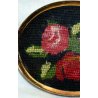 SPILLA MICRO MOSAICO MINIATURA PUNTO CROCE ROSE crosstitch CAMEO FLOREALE OVALE