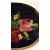SPILLA MICRO MOSAICO MINIATURA PUNTO CROCE ROSE crosstitch CAMEO FLOREALE OVALE