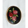 SPILLA MICRO MOSAICO MINIATURA PUNTO CROCE ROSE crosstitch CAMEO FLOREALE OVALE