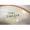 ANTICA ALZATA Turi ALBISSOLA CERAMICA SMALTATA POLICROMA FIORI FRUTTA BIANCO BLU