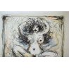  DISEGNO DIPINTO STAMPA GIANNI CASTAGNETO TORINO NUDO EROTICO DONNA 46/160 
