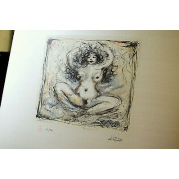  DISEGNO DIPINTO STAMPA GIANNI CASTAGNETO TORINO NUDO EROTICO DONNA 46/160 